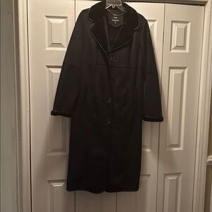 Dennis Basso Absolutely Black suede full length Coat! Perfect condition.